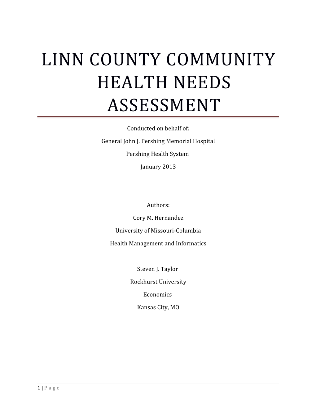Leavenworth County Community Health Needs Assessment