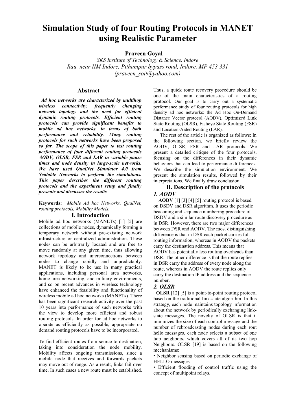 Link Analysis of Mobile Nodes in Ad Hoc Network Using Ricean Fading Channel Model