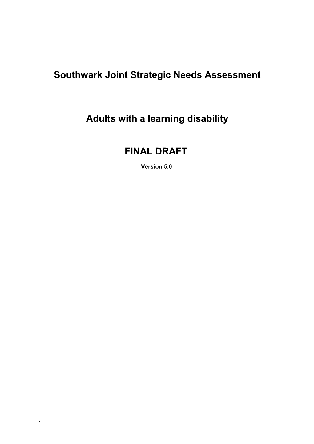 Southwark Joint Strategic Needs Assessment