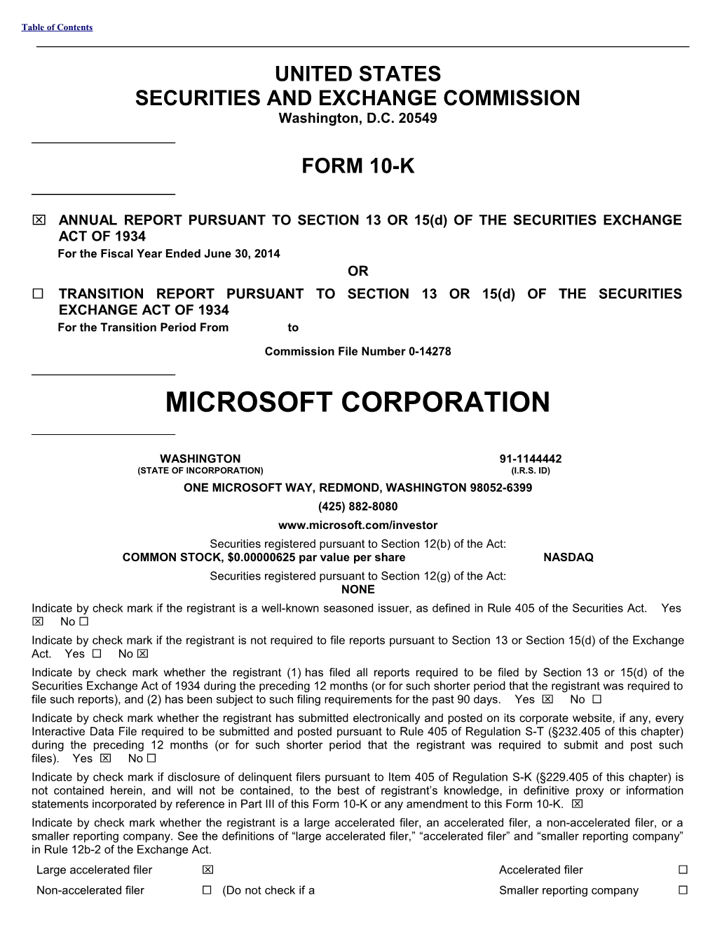 MICROSOFT CORP (Form: 10-K, Received: 07/31/2014 17:17:25)