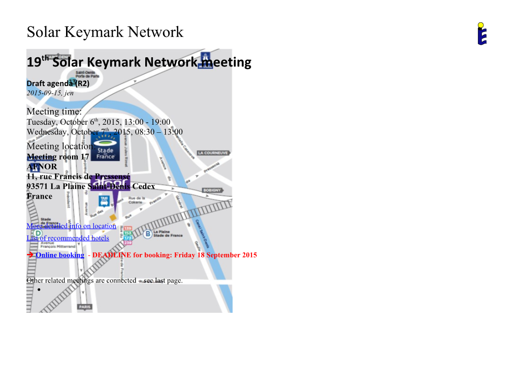19Th Solar Keymark Network Meeting