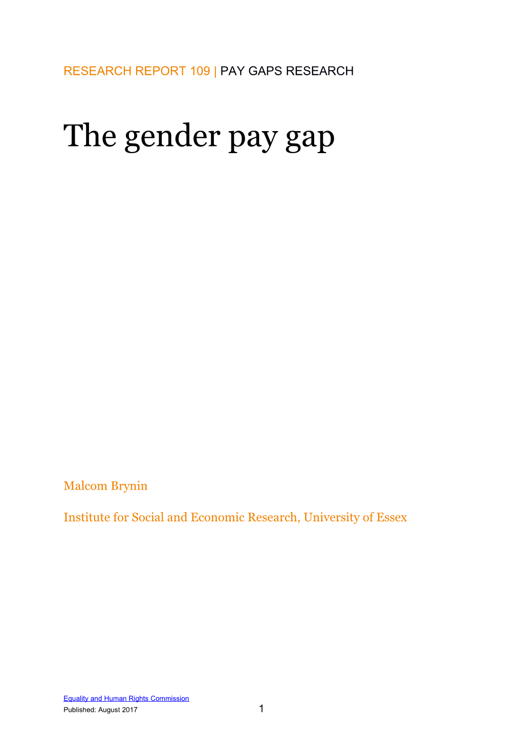 Research Report 109 Pay Gaps Research