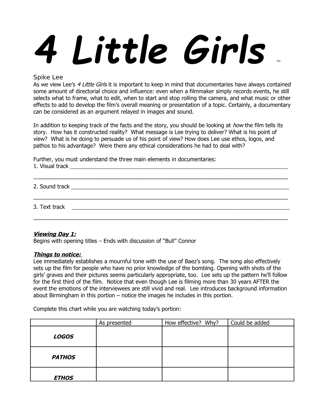 4 Little Girls Spike Lee