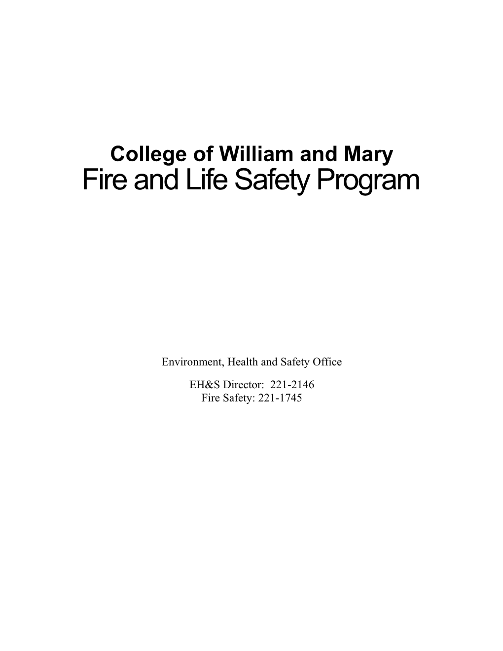 Fire Life Safety Program