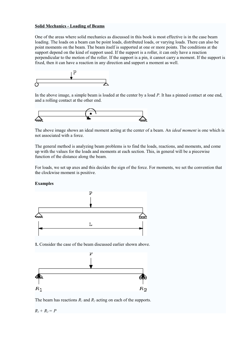 Solid Mechanics - Loading of Beams