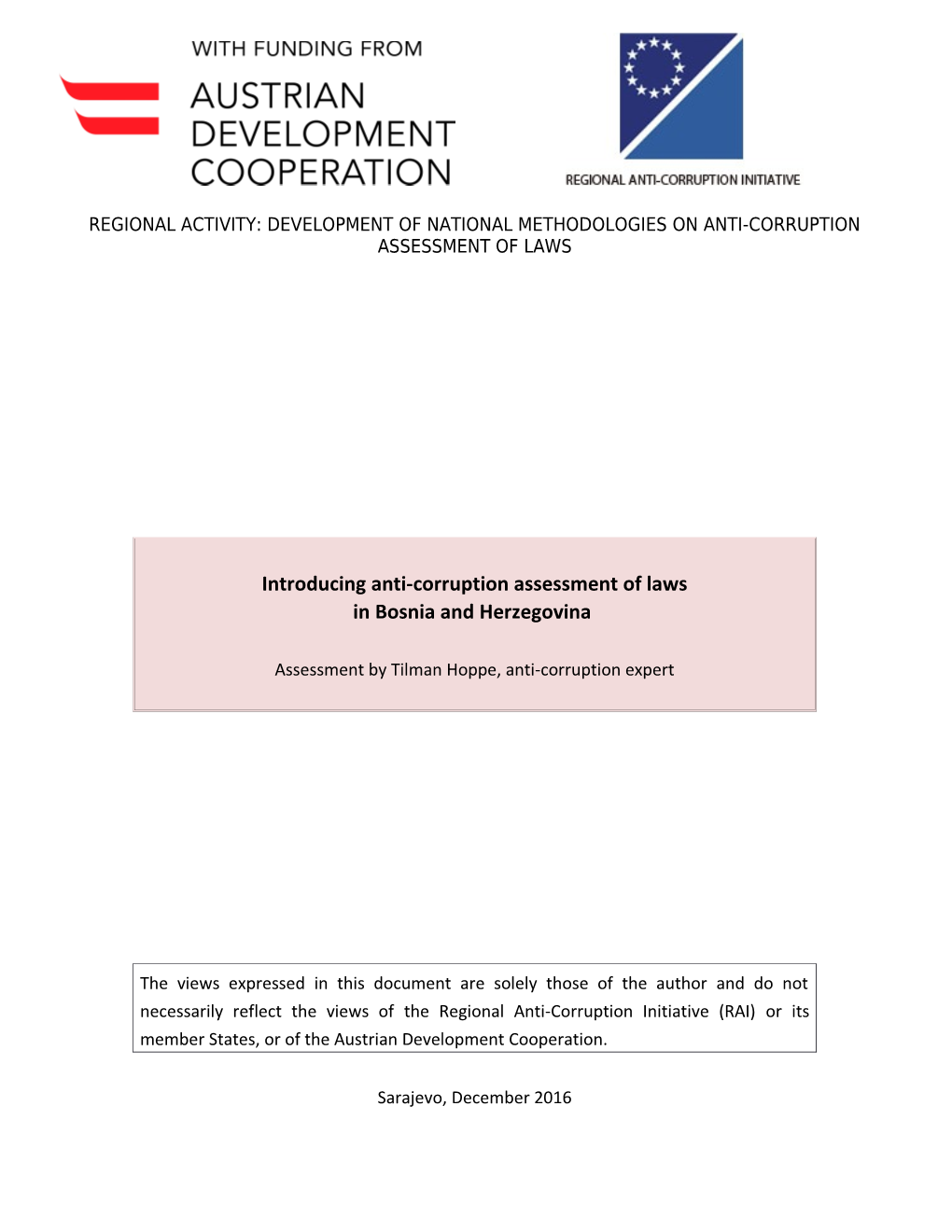 Introducing Anti-Corruption Assessment of Laws