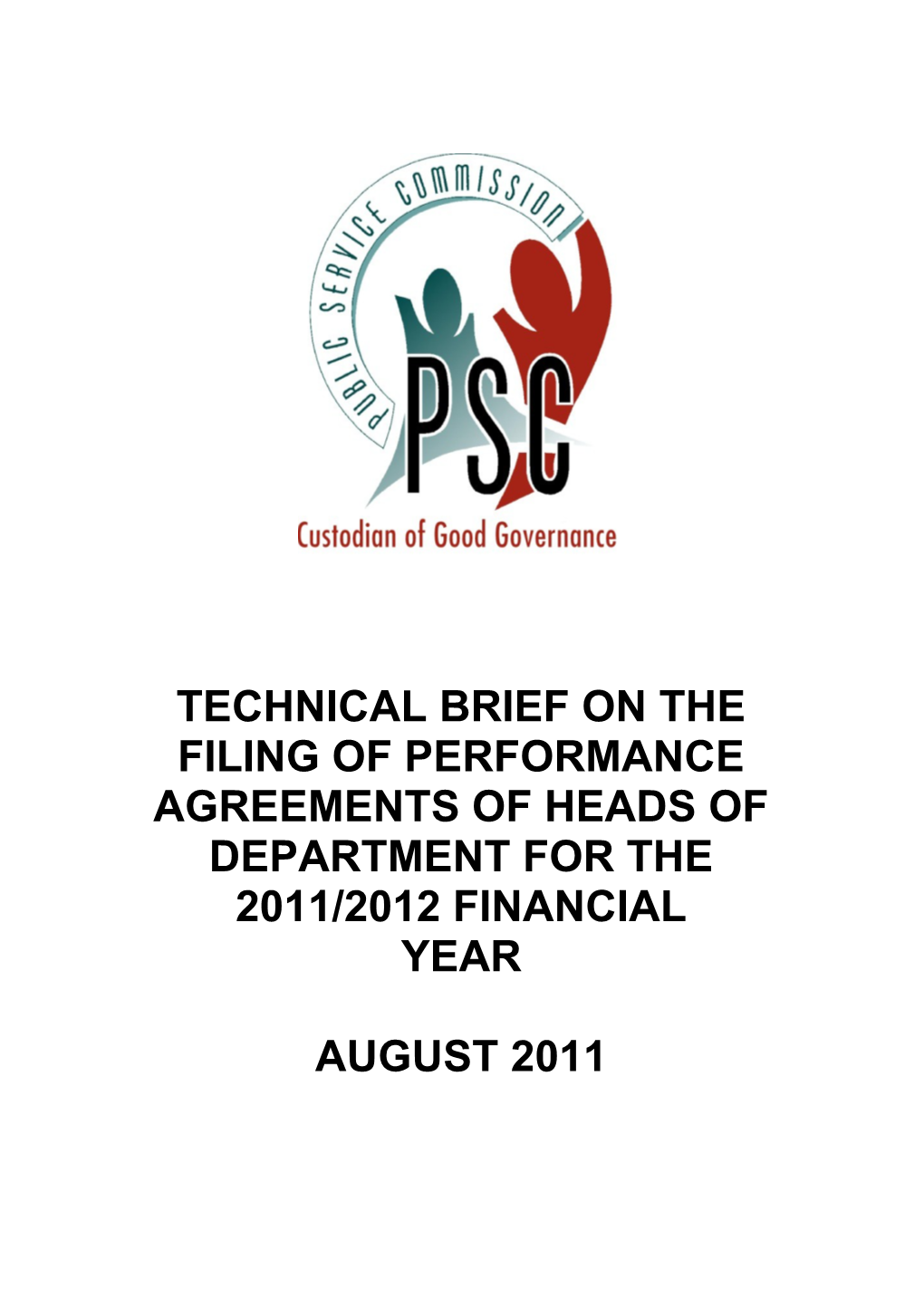 Technical Brief on the Filing of Performance Agreements of Heads of Department for The