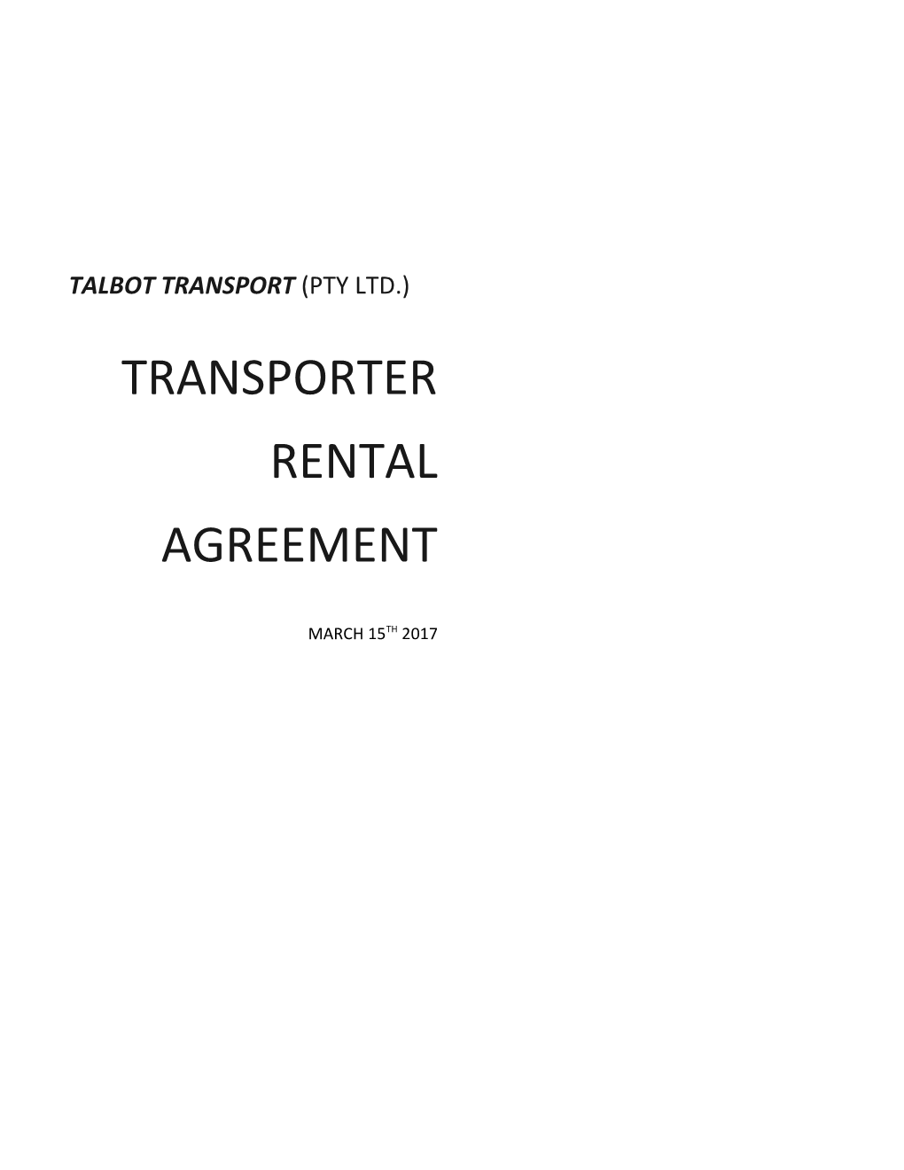 Talbot Transport (Pty Ltd.)