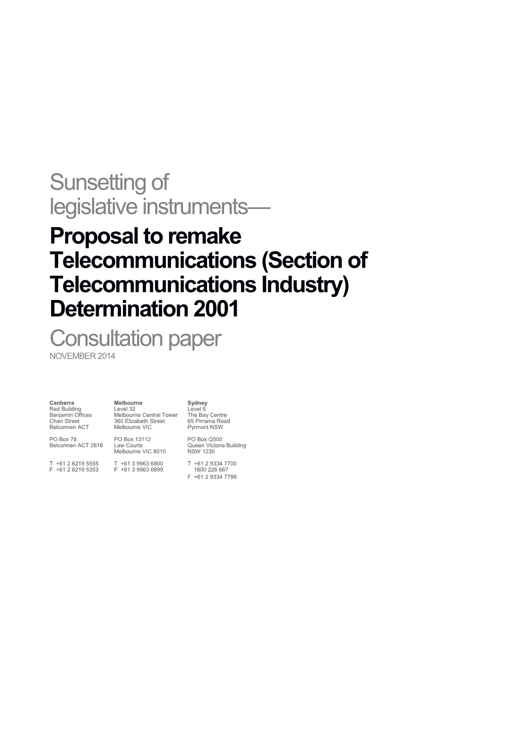 Brief Explanation of the Telecommunications (Section of the Telecommunications Industry)