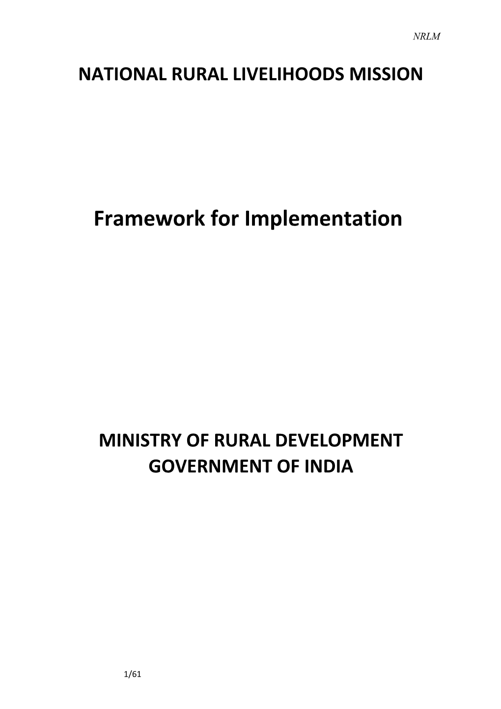 National Rural Livelihoods Mission