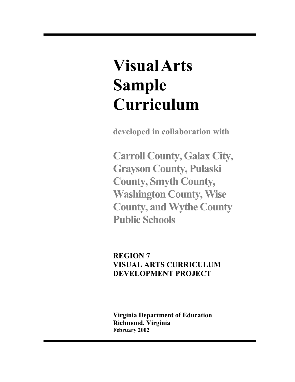 Visual Arts Curriculum Development Project