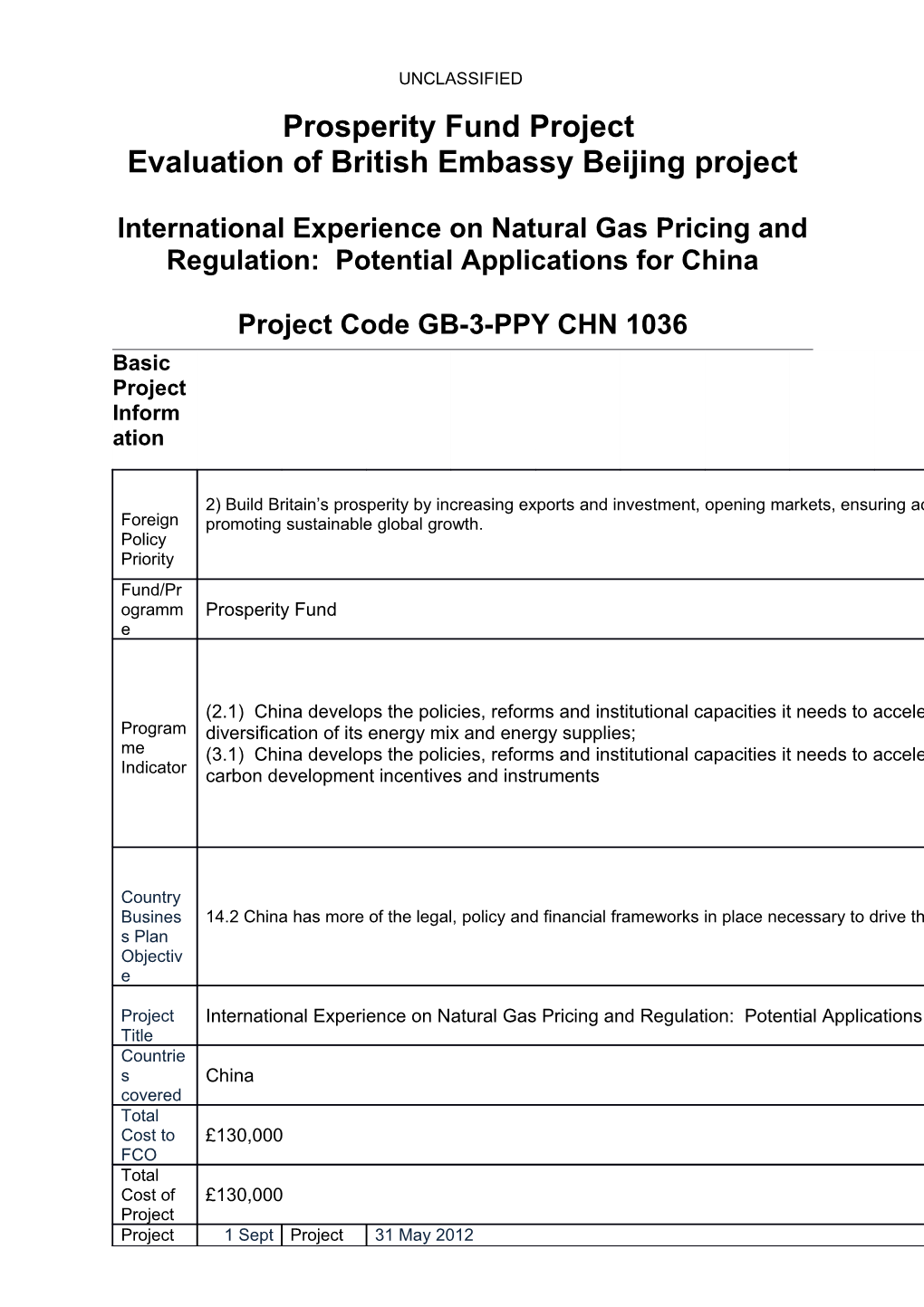 International Experience on Natural Gas Pricing and Regulation: Potential Applications