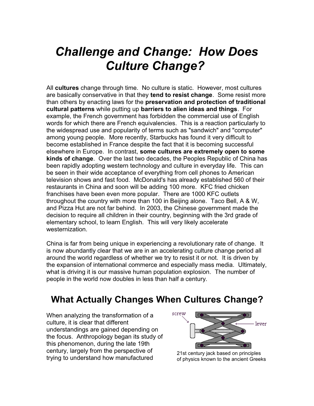 Culture Change: an Overview