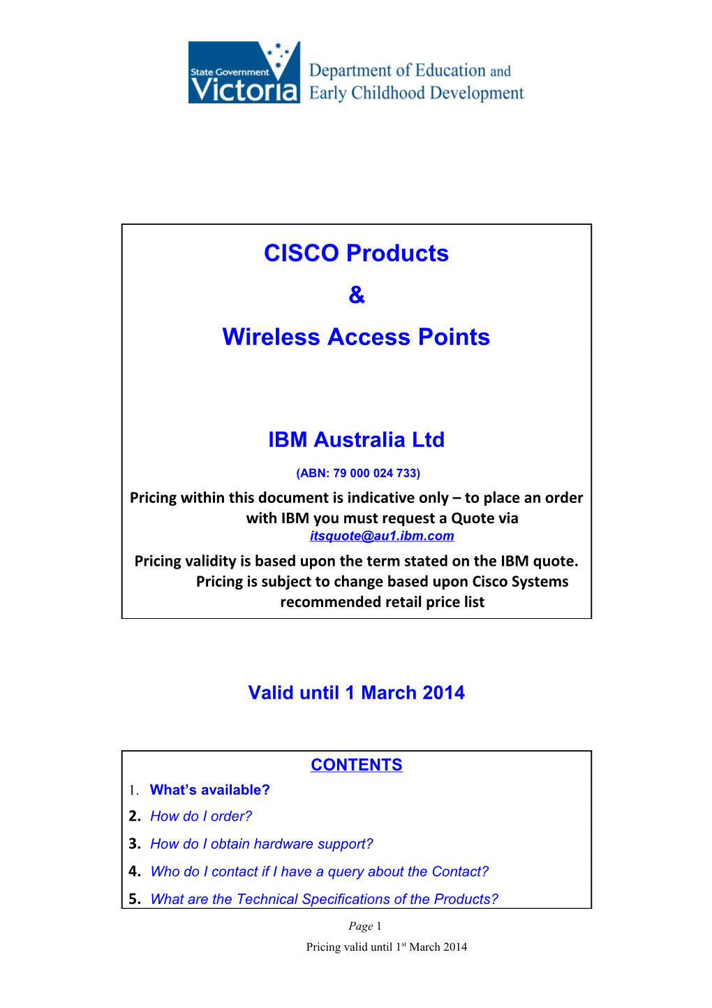 CISCO Products & Wireless Access Points Pricing