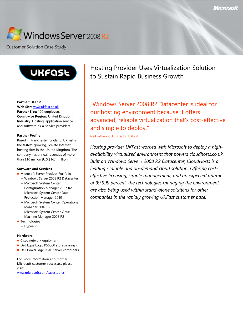 Hosting Provider Uses Virtualization Solution to Sustain Rapid Business Growth