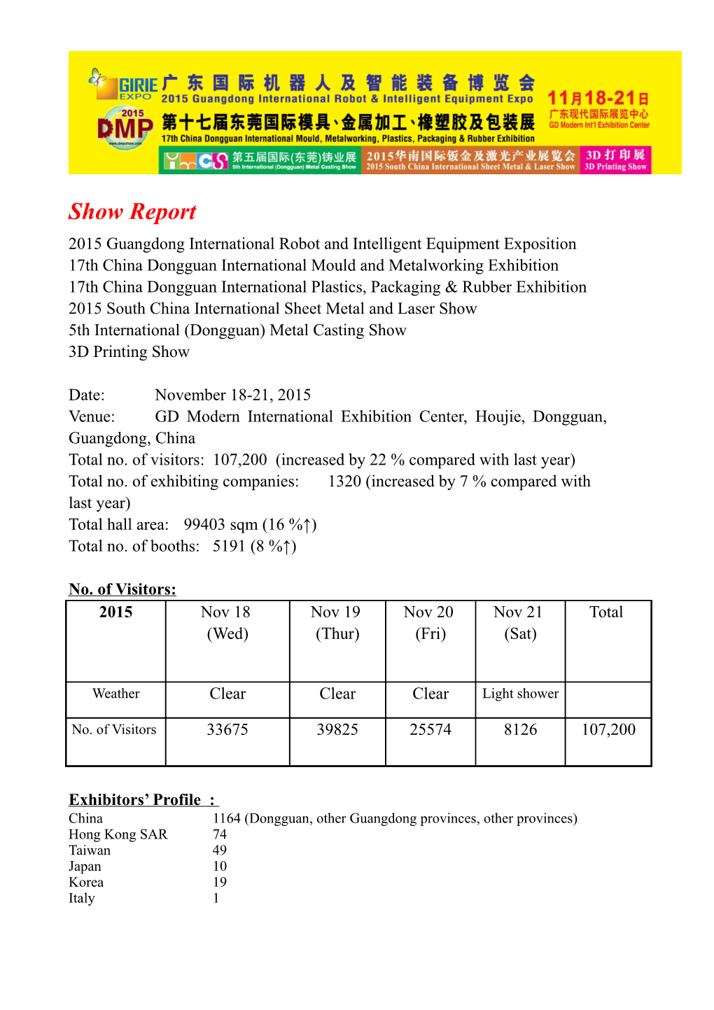 2015 Guangdong International Robot and Intelligent Equipment Exposition