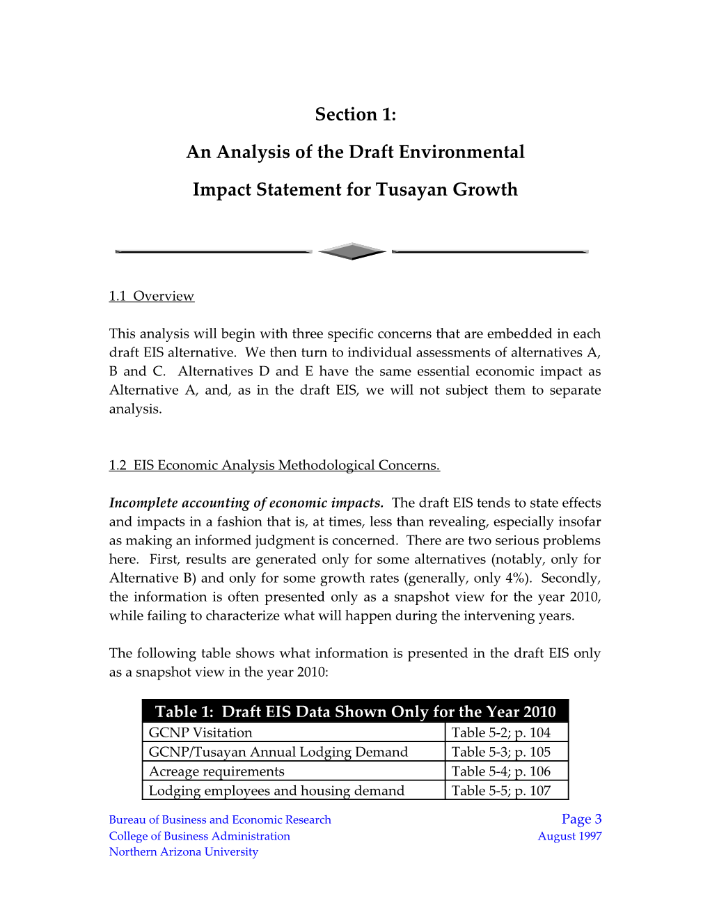 Analysis of the Draft Environmental