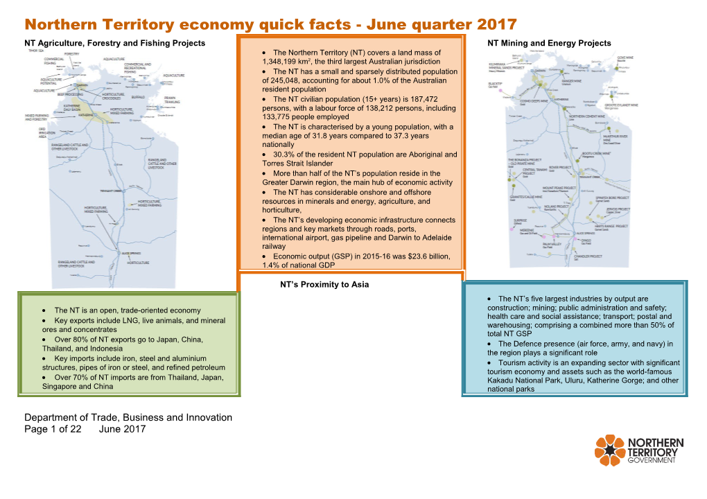 Northern Territory Economy Quick Facts - June Quarter 2017