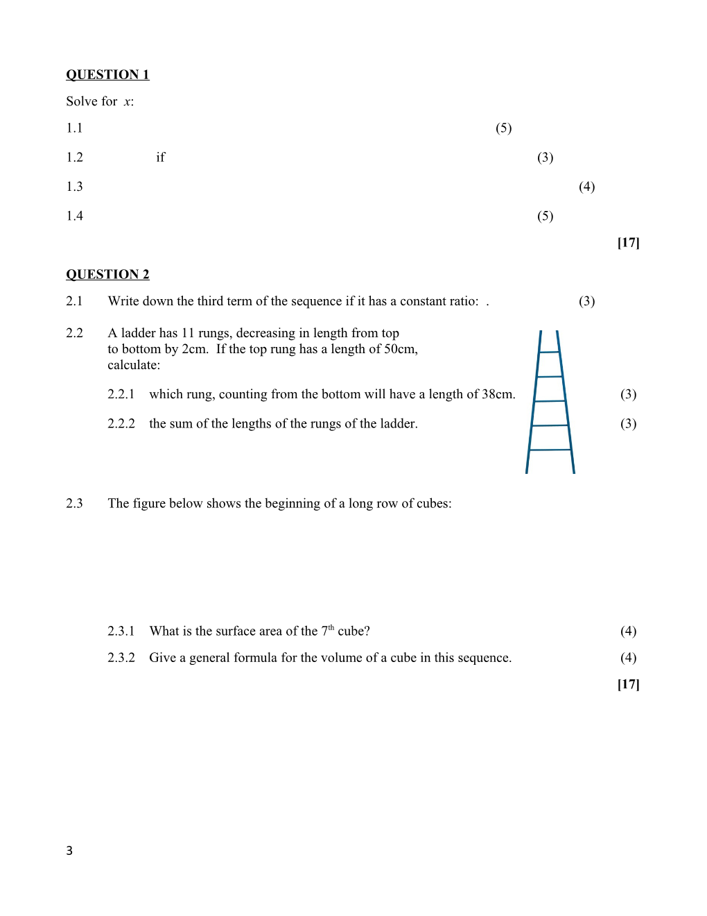 Mathematics Preliminary Examination Paper I