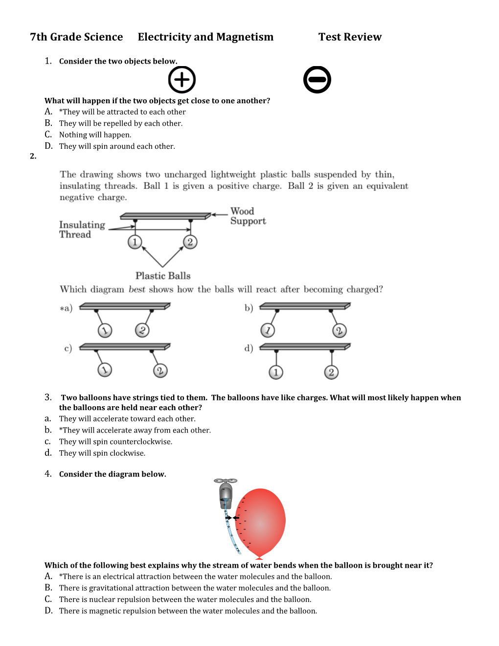 7Th Grade Scienceelectricity and Magnetismtest Review