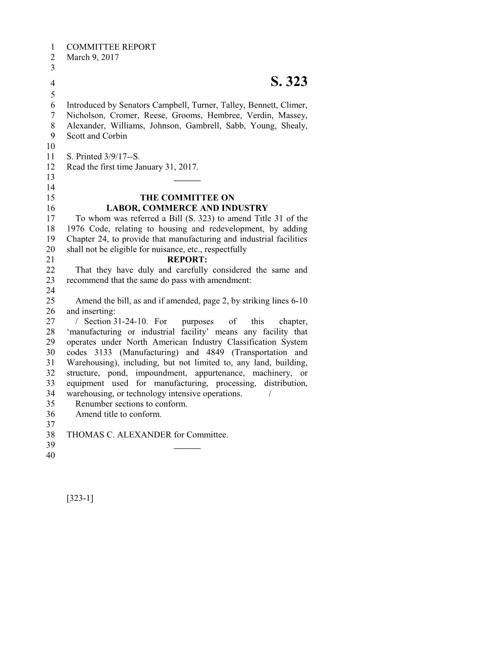 2017-2018 Bill 323 Text of Previous Version (Mar. 9, 2017) - South Carolina Legislature Online