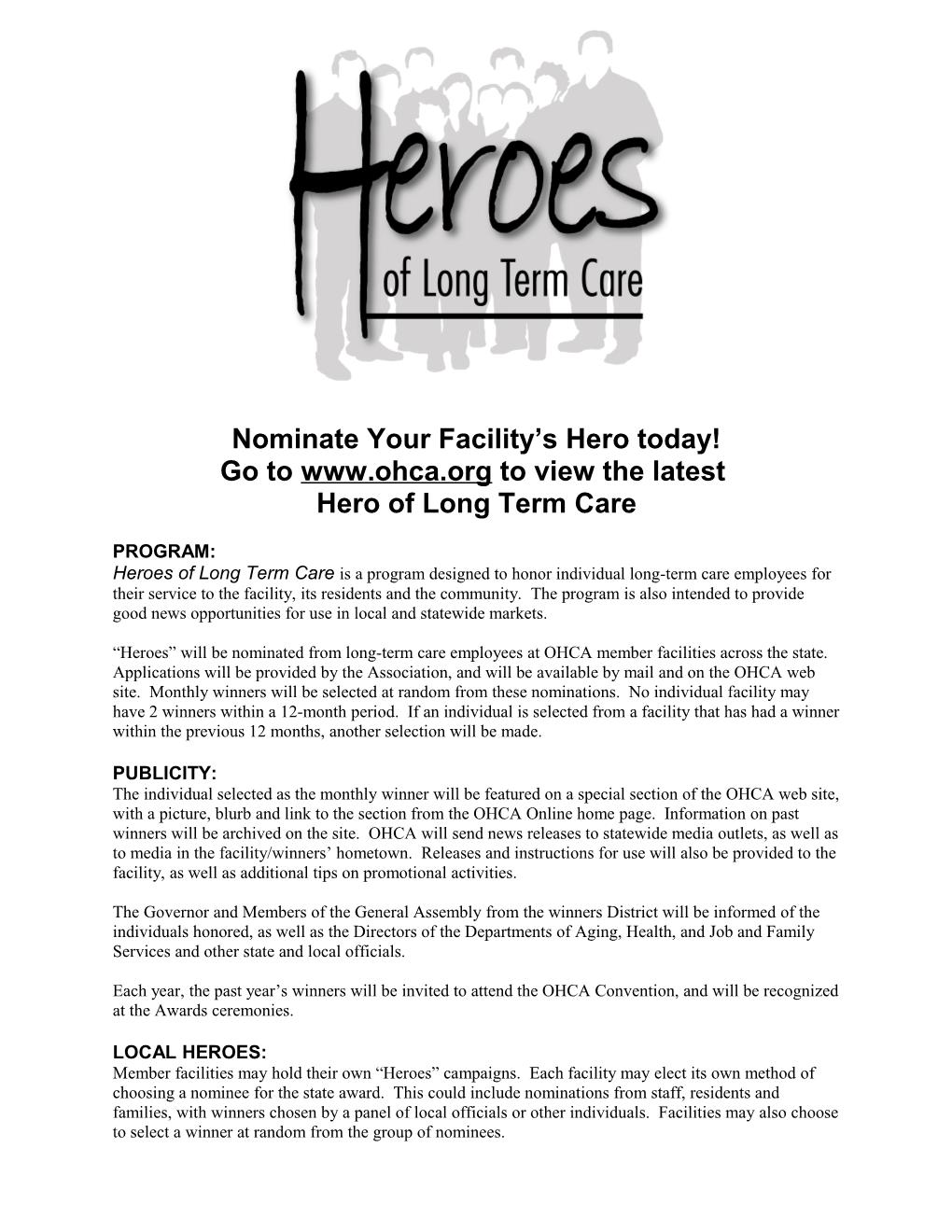 Heroes of Long Term Care