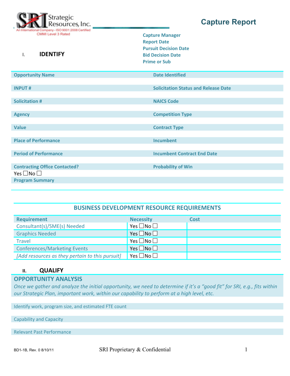 Bid/No Bid Evaluation Form