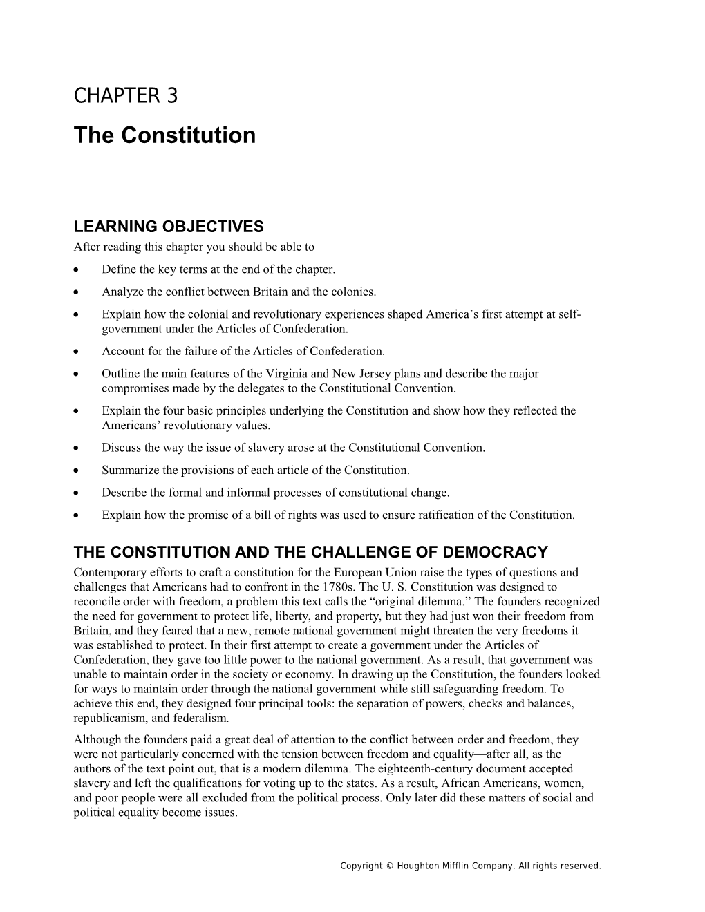 Chapter 3: the Constitution 1