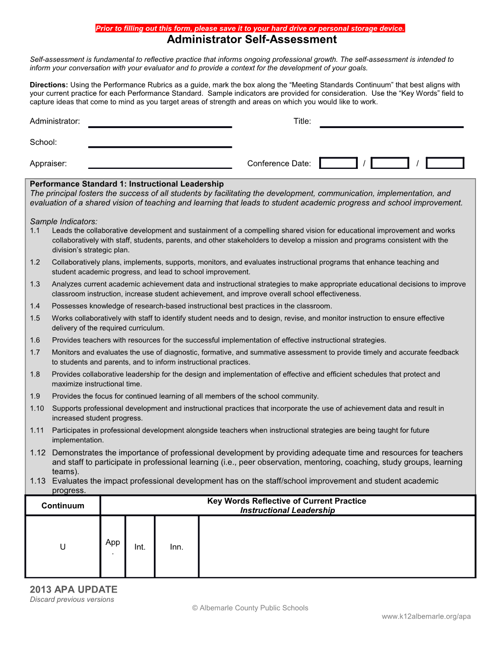 Prior to Filling out This Form, Please Save It to Your Hard Drive Or Personal Storage Device