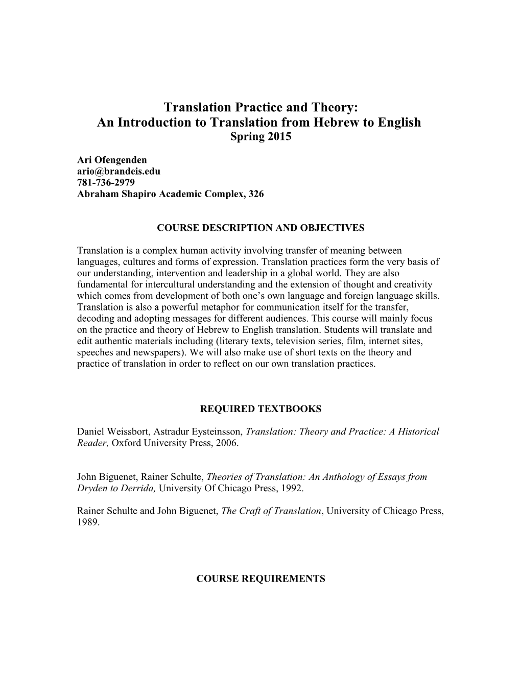 Translation Practice and Theory