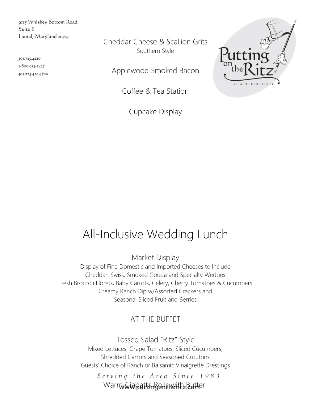 All-Inclusive Wedding Brunch Or Lunch Packages