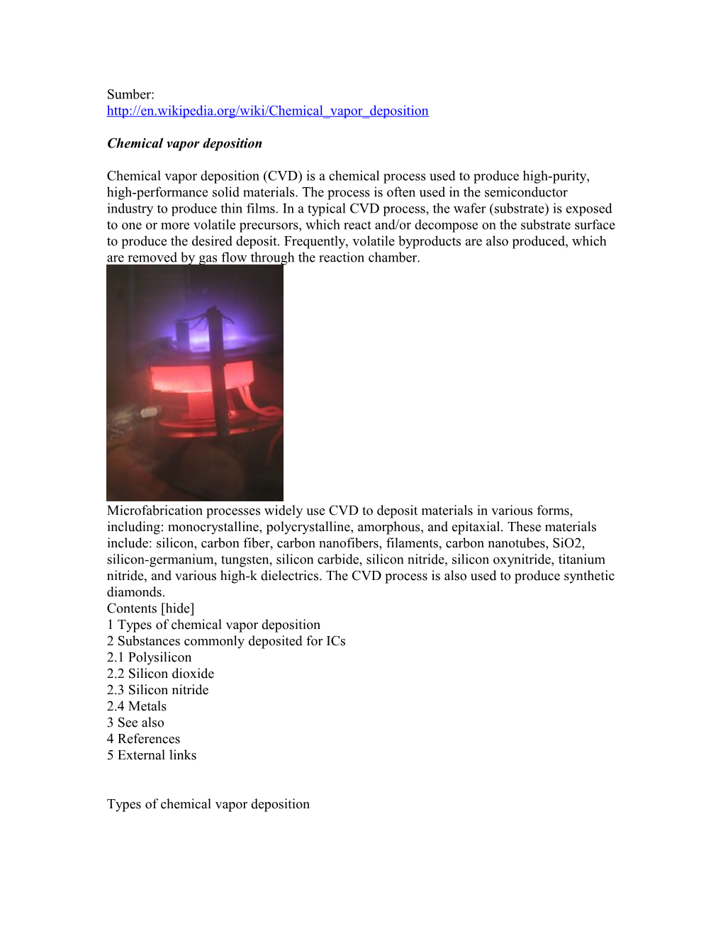 Chemical Vapor Deposition