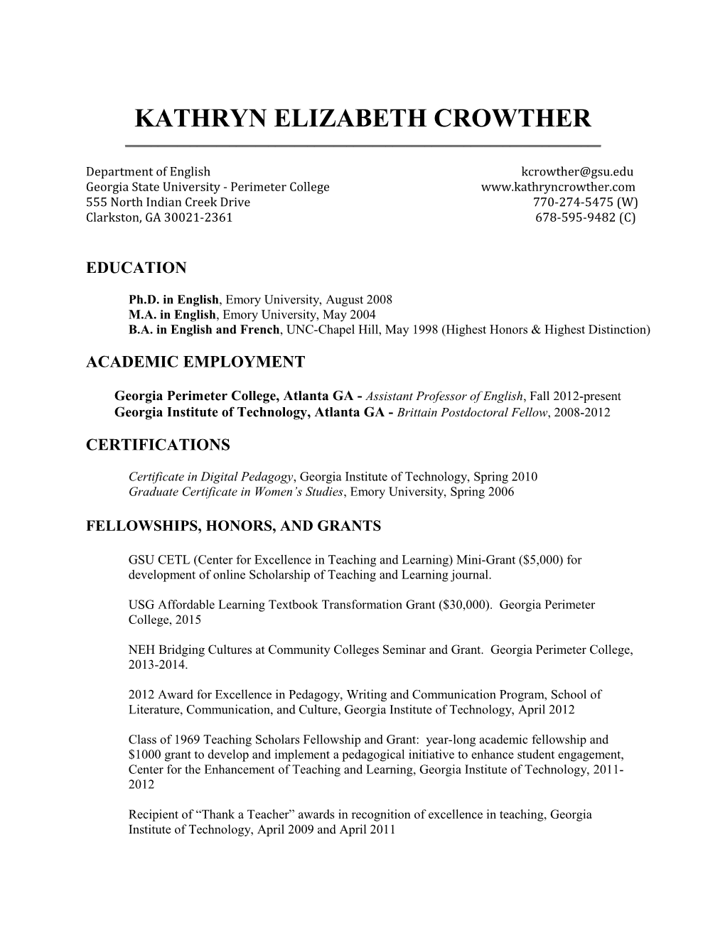 Kathryn Elizabeth Crowther