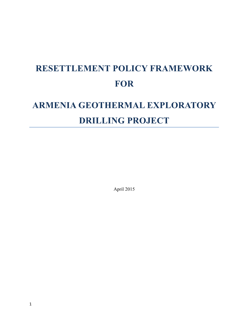 Armenia Geothermal Exploratory Drilling Project