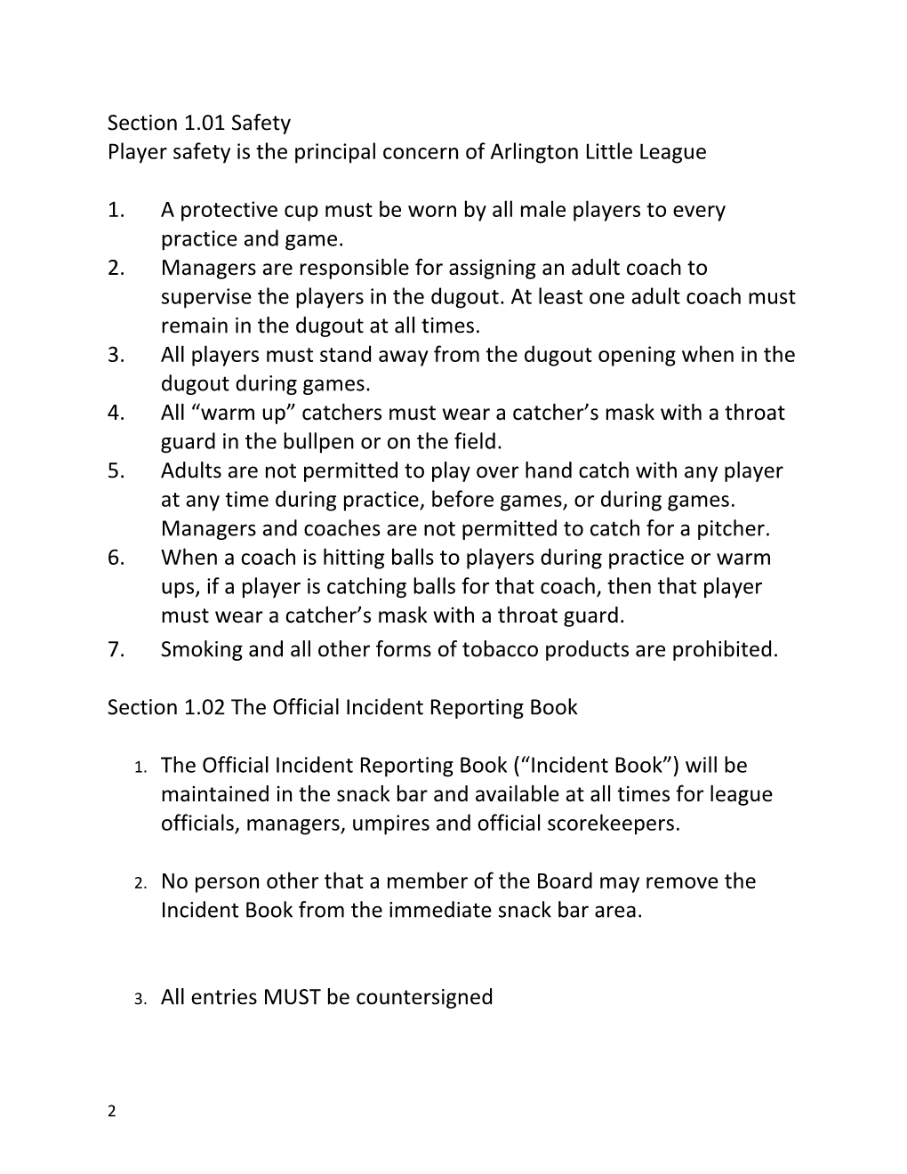 Arlington Little League Bylaws & Ground Rules 2017