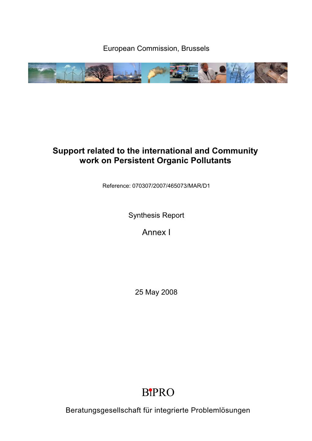 Support Related to the International and Community Work on Persistent Organic Pollutants