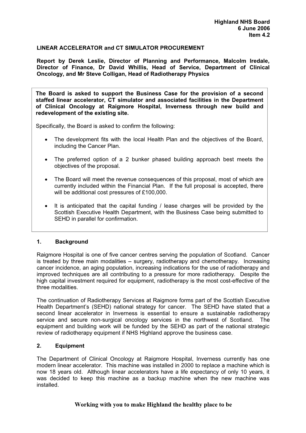 Linear Accelerator and CT Simulator Procurement