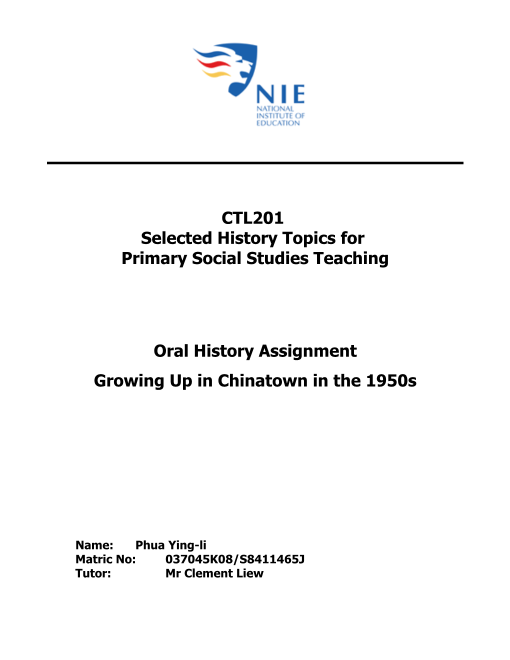 Selected History Topics For