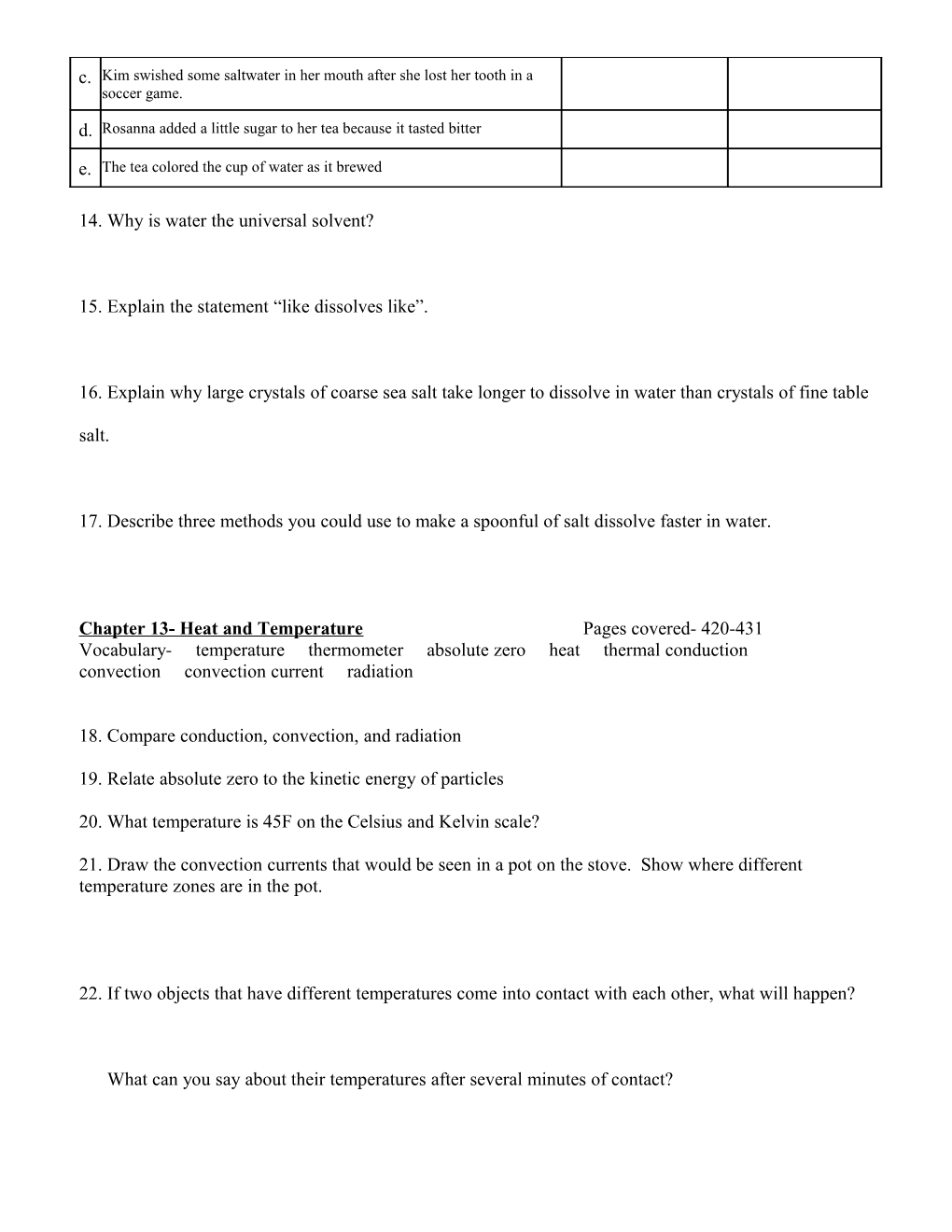 Physical Science Semester 1 Final Exam Review 2003-2004