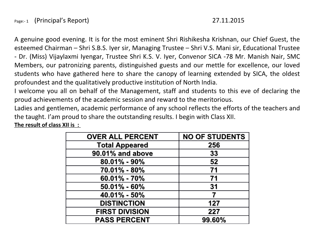 Page:- 1 (Principal S Report) 27.11.2015