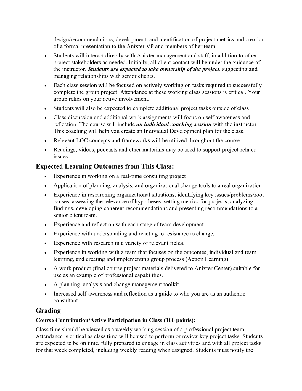 Learning & Organizational Change LOC 391:Organizational Planning and Analysis