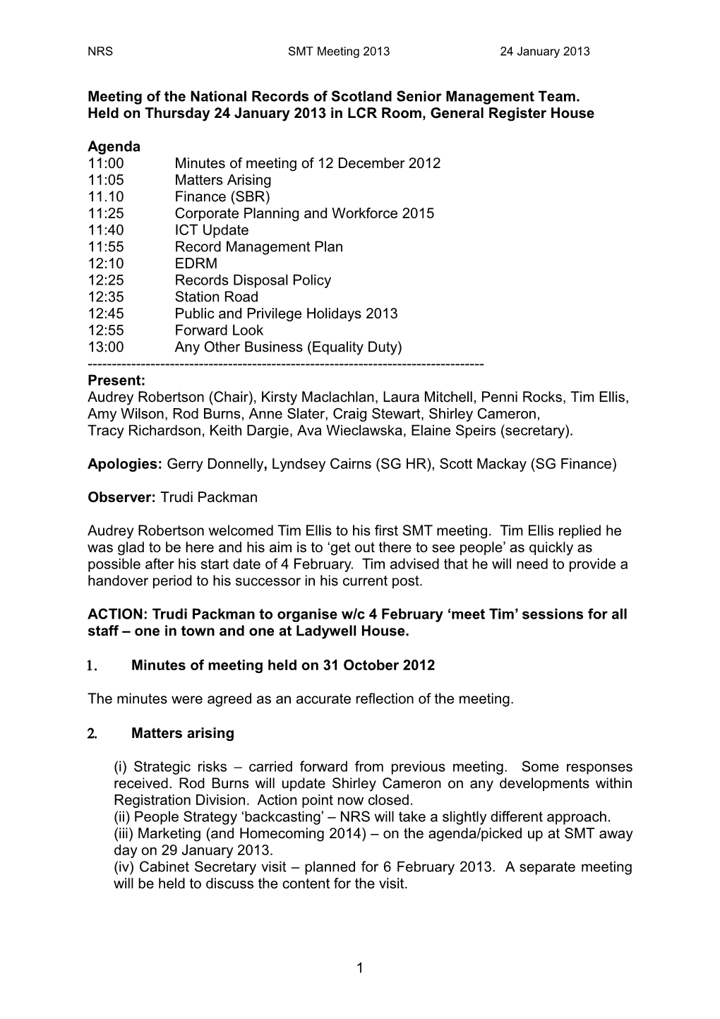 Minutes of DPG Meeting Held on Wednesday 8 June 2011 in Rm 1/G/8, Ladywell House