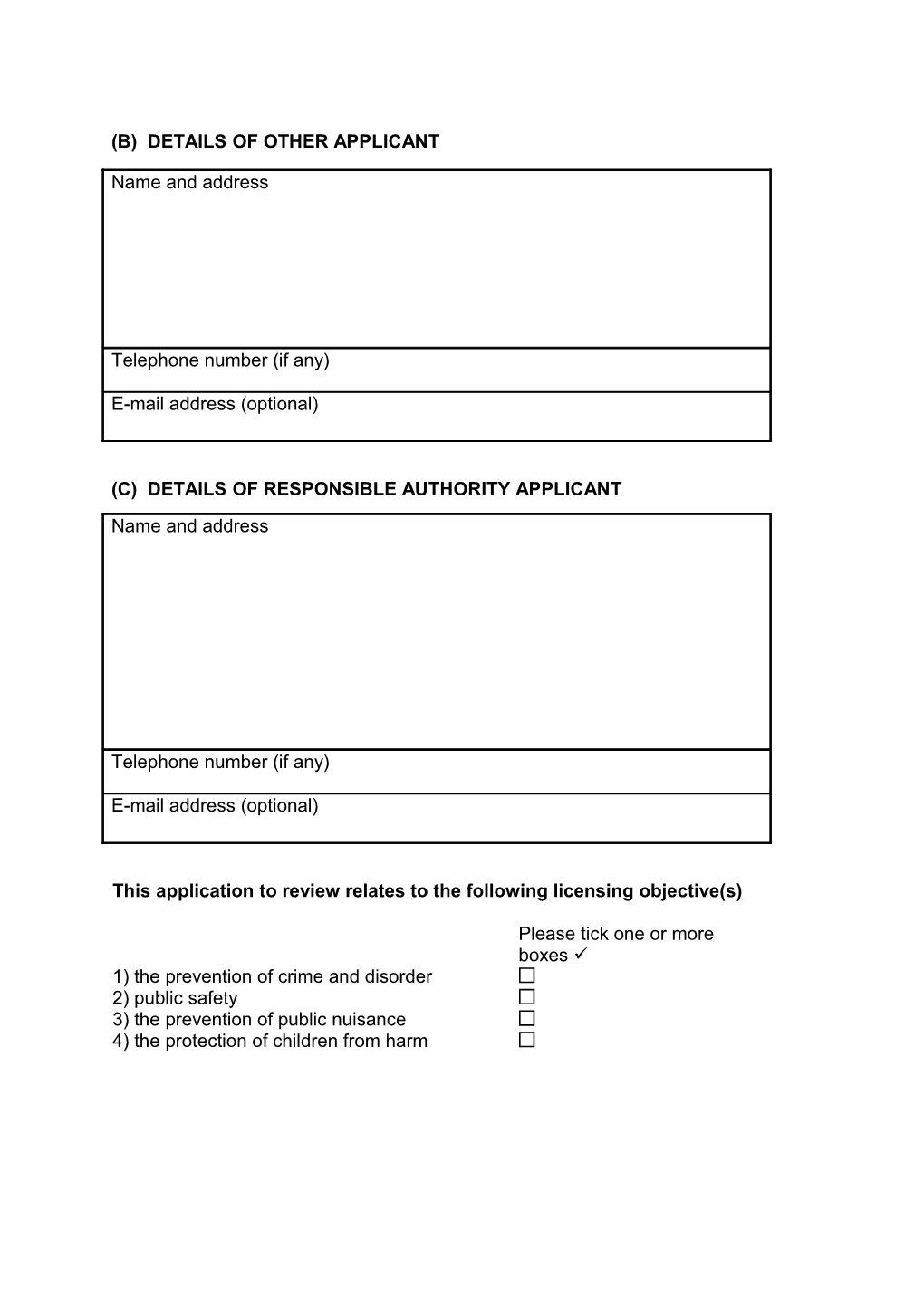 Review Application Form and Guidance