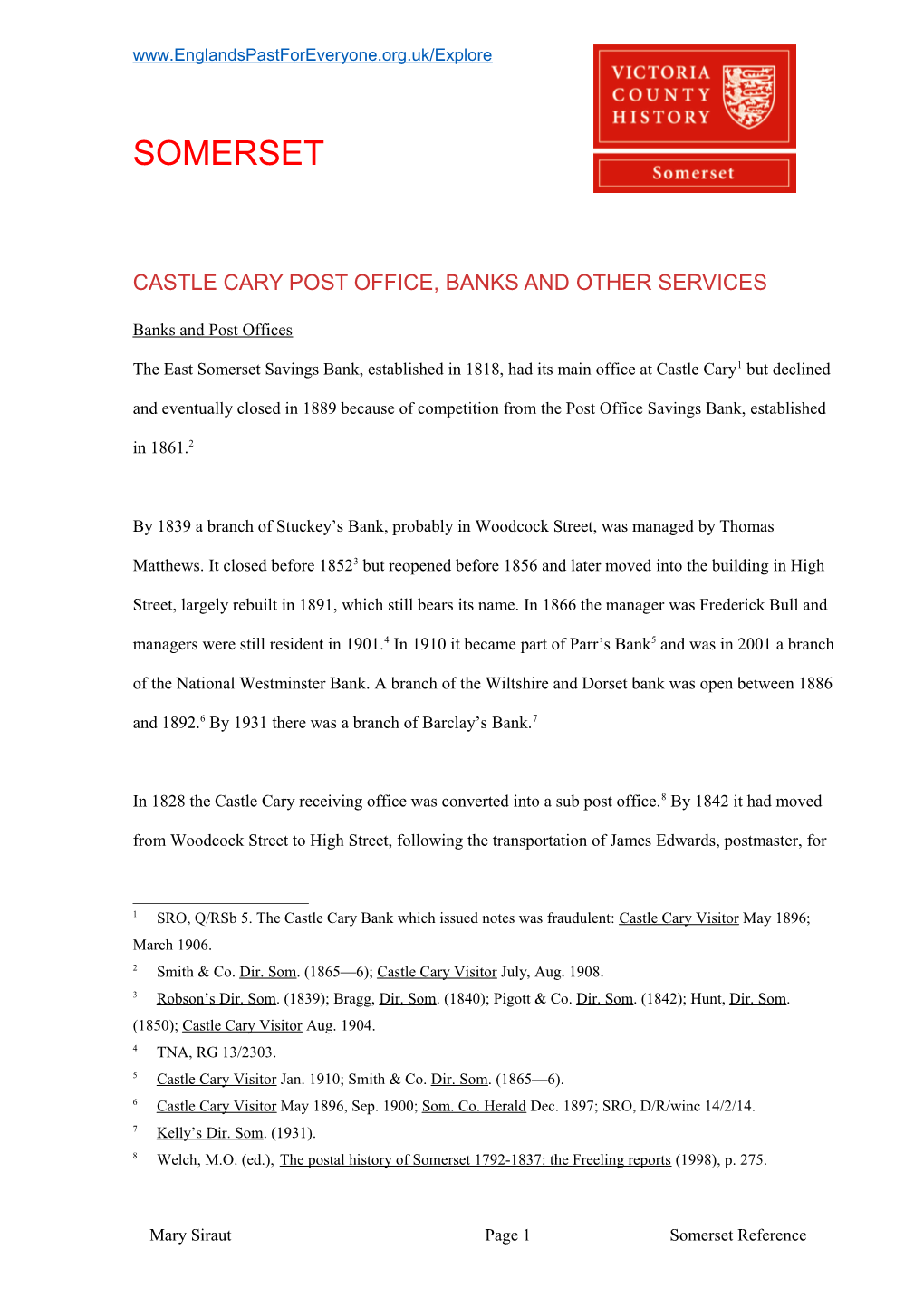 Castle Cary Post Office, Banks and Other Services
