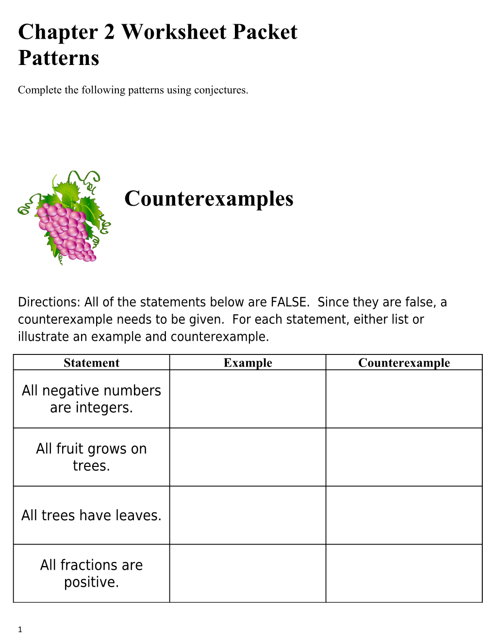 Complete the Following Patterns Using Conjectures