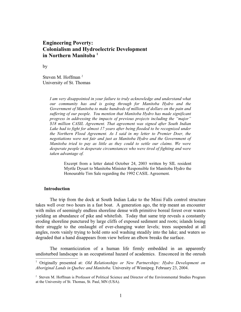 Key Points Found in 1967 SIL Report