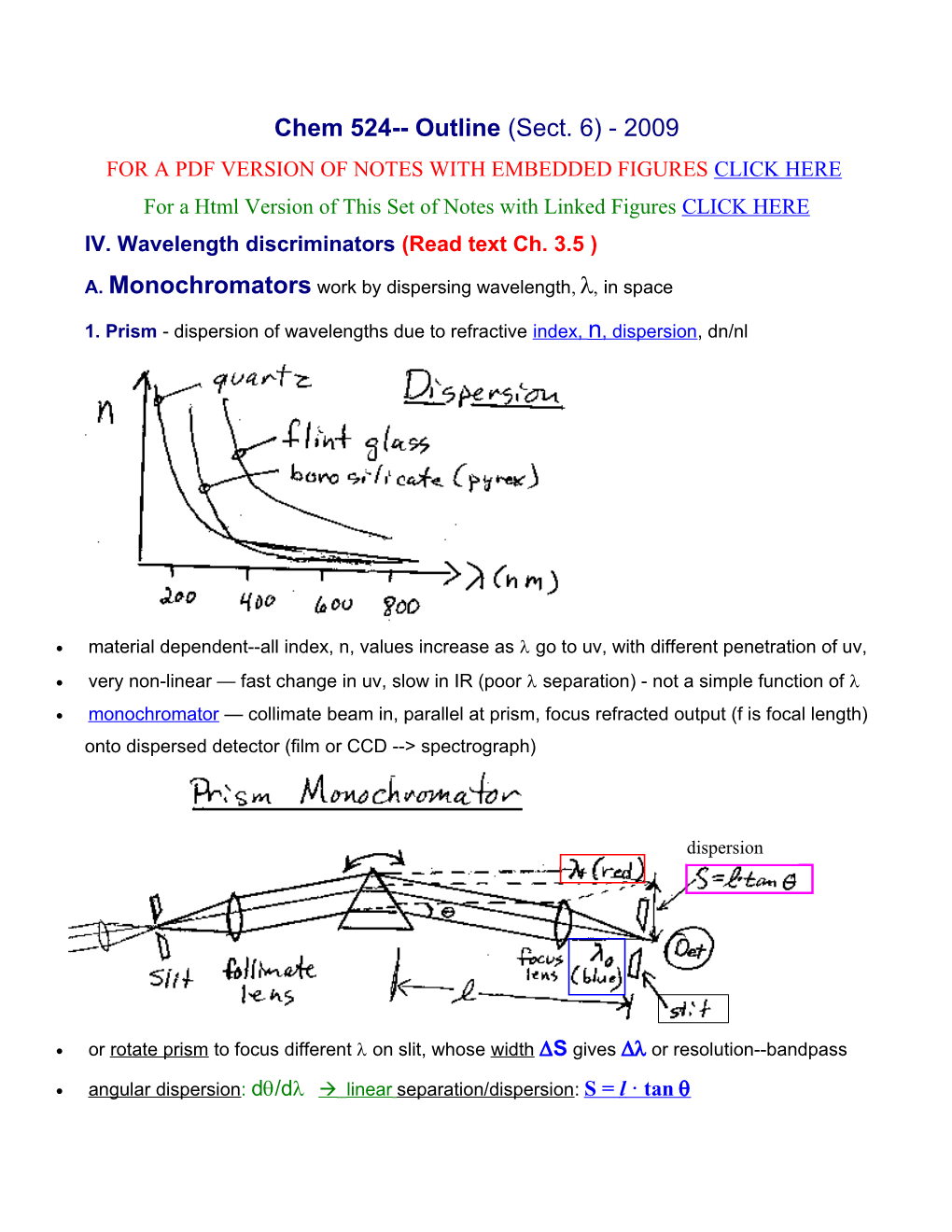 For a Pdf Version of Notes with Embedded Figures Click Here