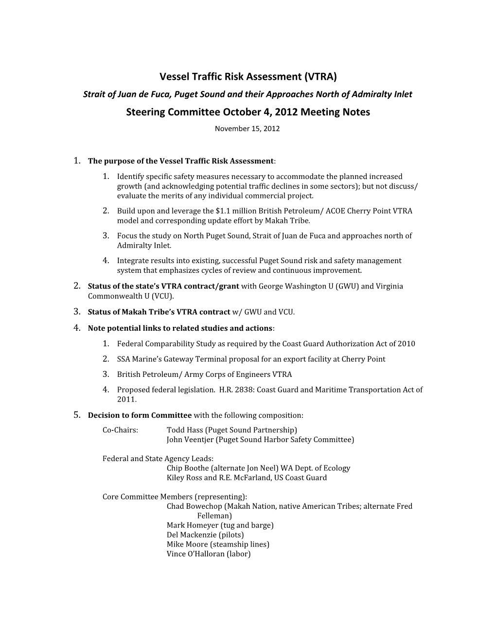 Vessel Traffic Risk Assessment (VTRA)