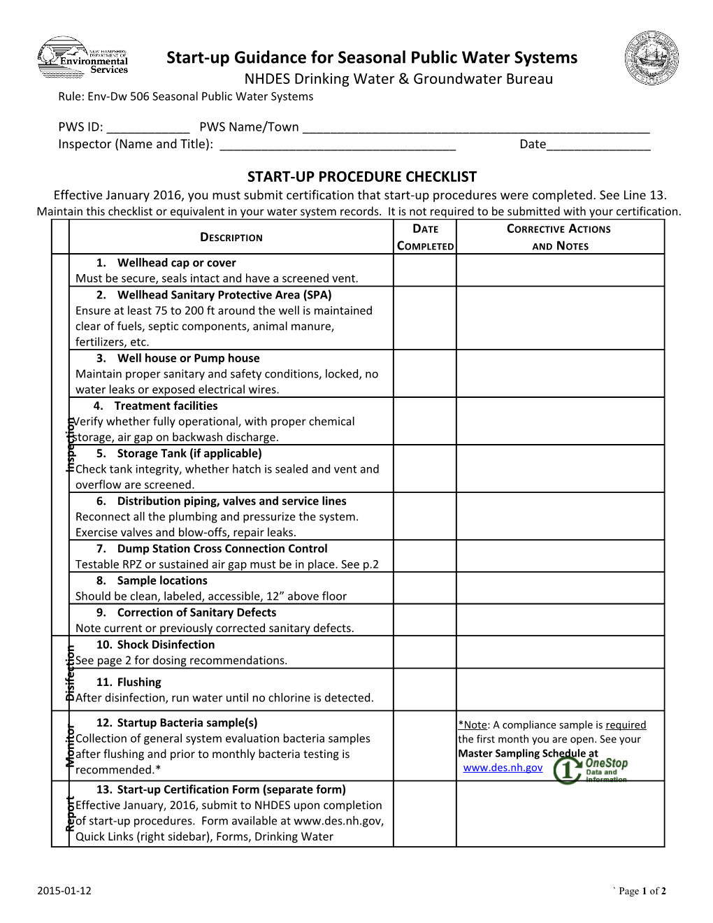 NHDES Drinking Water & Groundwater Bureau