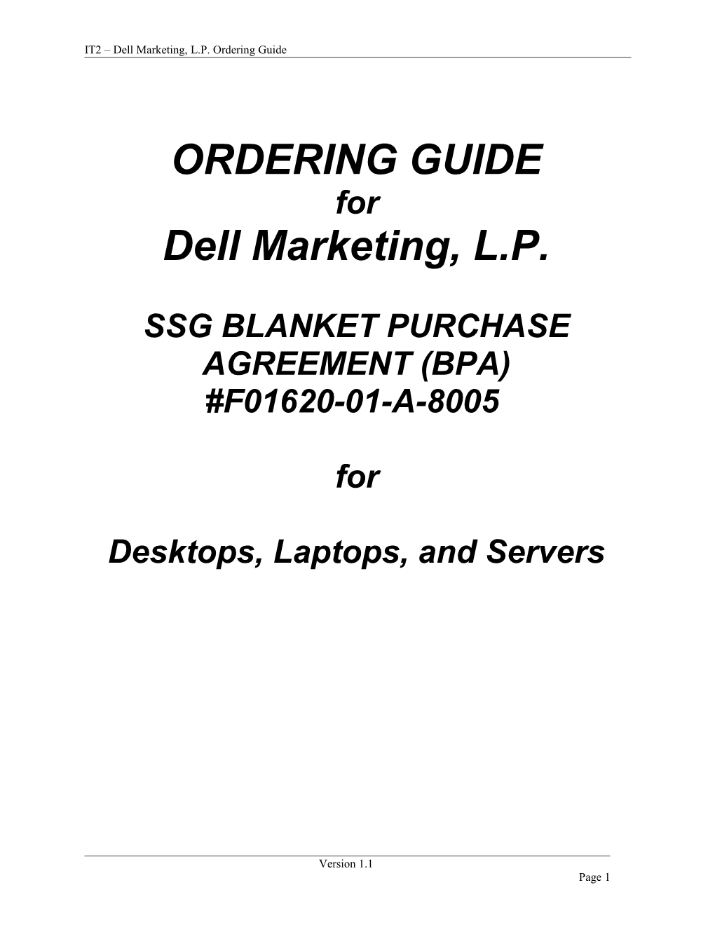 IT2 Dell Marketing, L.P. Ordering Guide